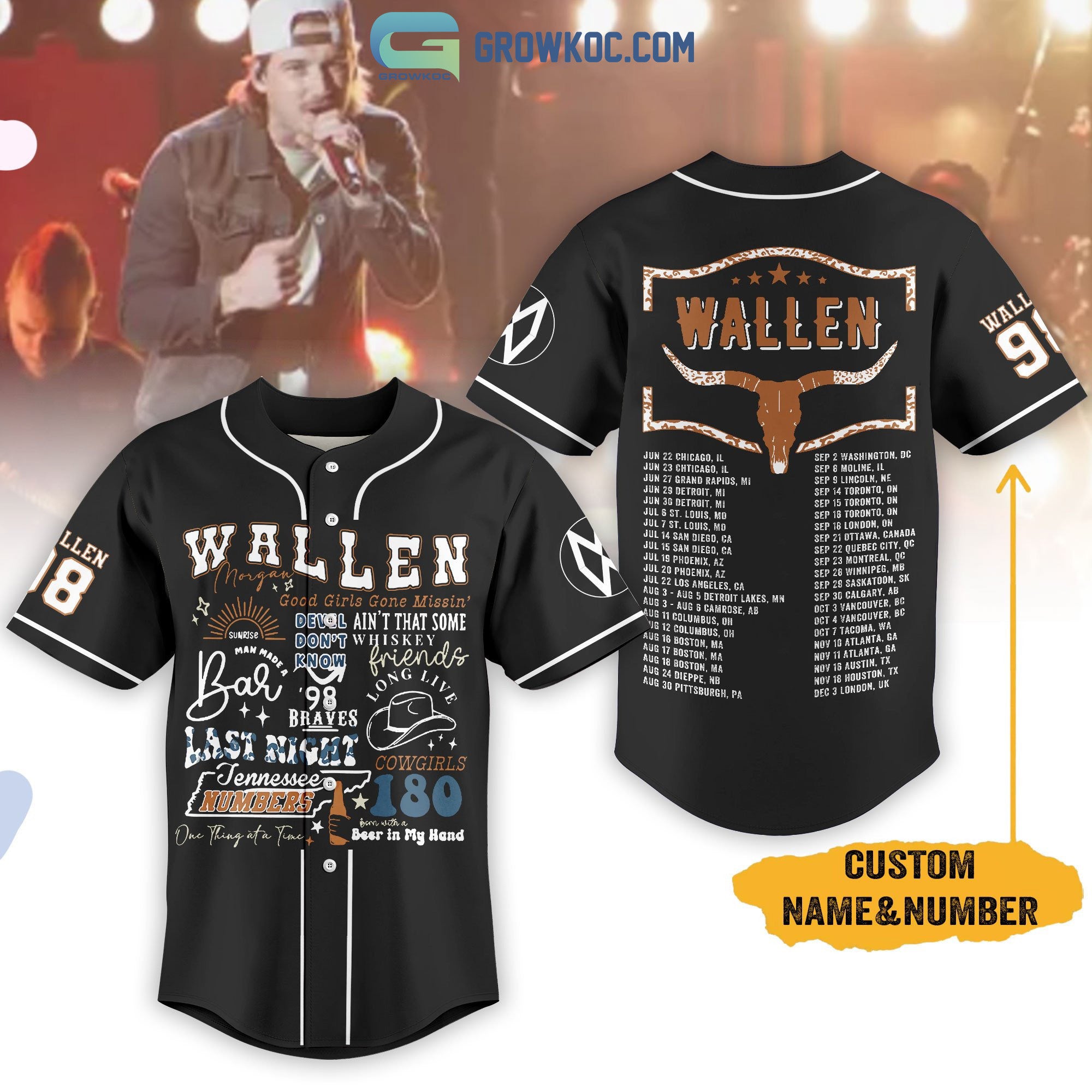 Morgan Wallen Good Girls Gone Missin Personalized Baseball Jersey