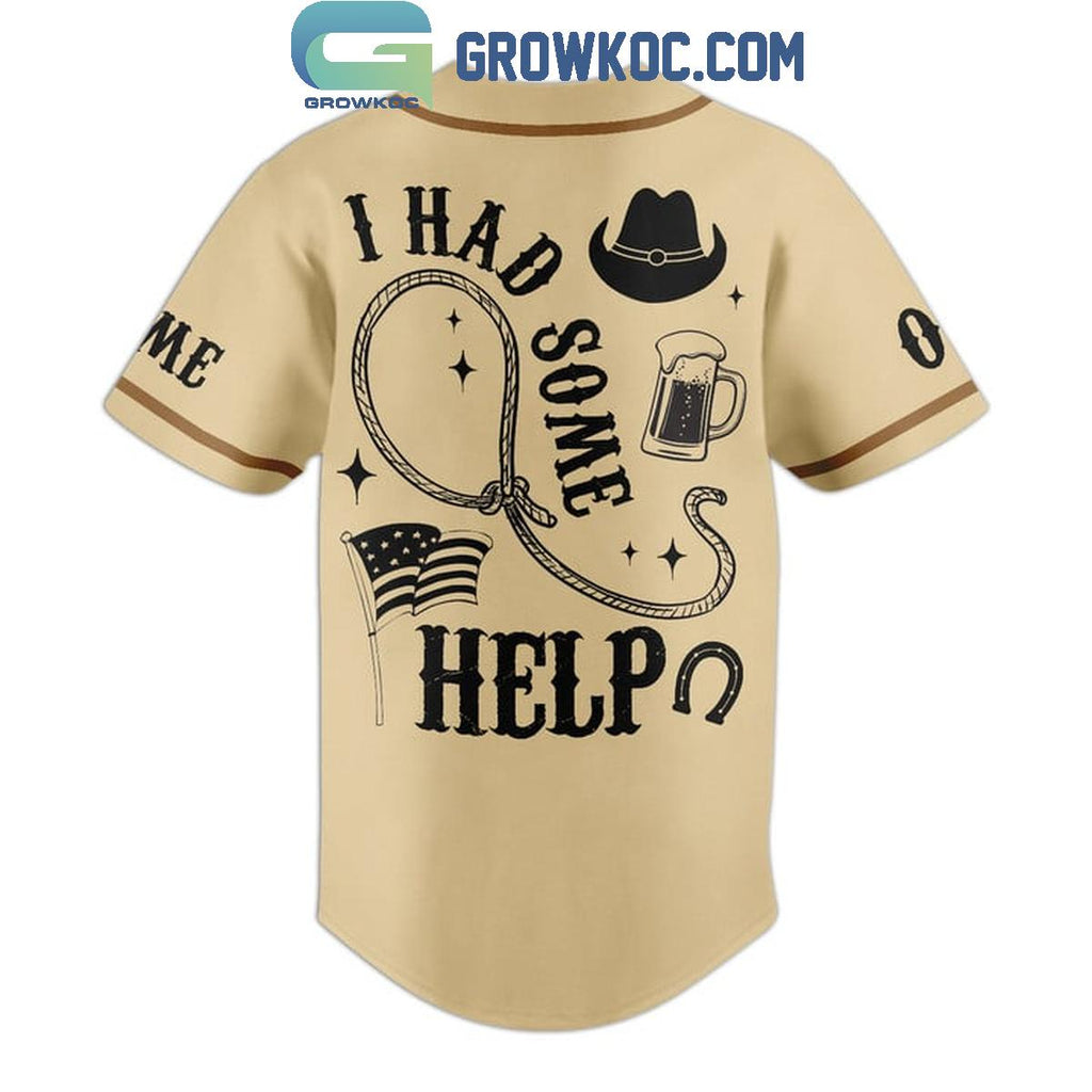 Morgan Wallen I Had Some Help Personalized Baseball Jersey