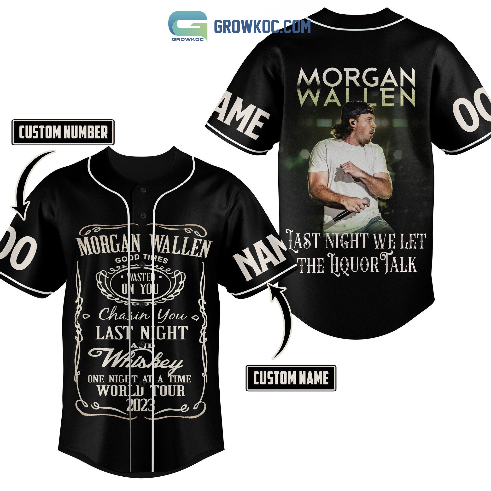 Morgan Wallen Last Night We Let The Liquor Talk World Tour 2023 Personalized Baseball Jersey