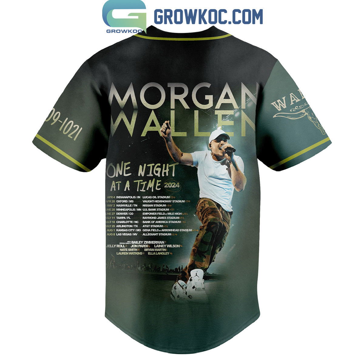 Morgan Wallen One Night At A Time Tour Schedule 2024 Personalized Baseball Jersey