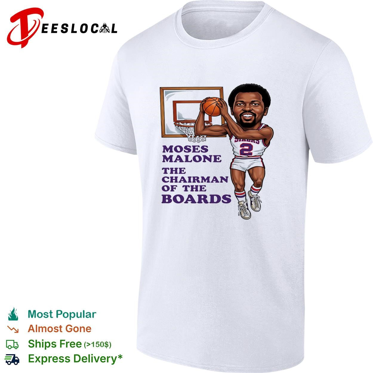 Moses Malone Sixers the chairman of the boards caricature shirt