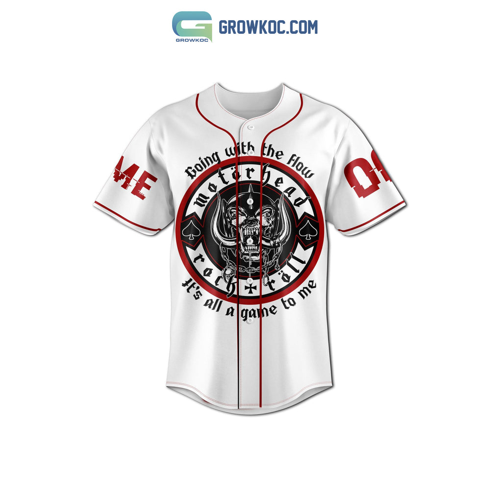 Motor Head Rock N’ Roll Going With The Flow It’s All A Game To Me Personalized Baseball Jersey