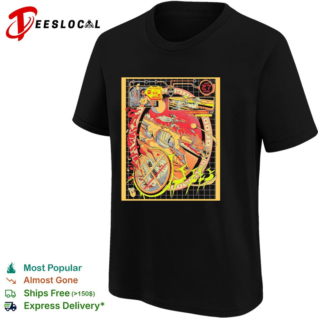 Motorcycle skeleton psychedelic poster shirt