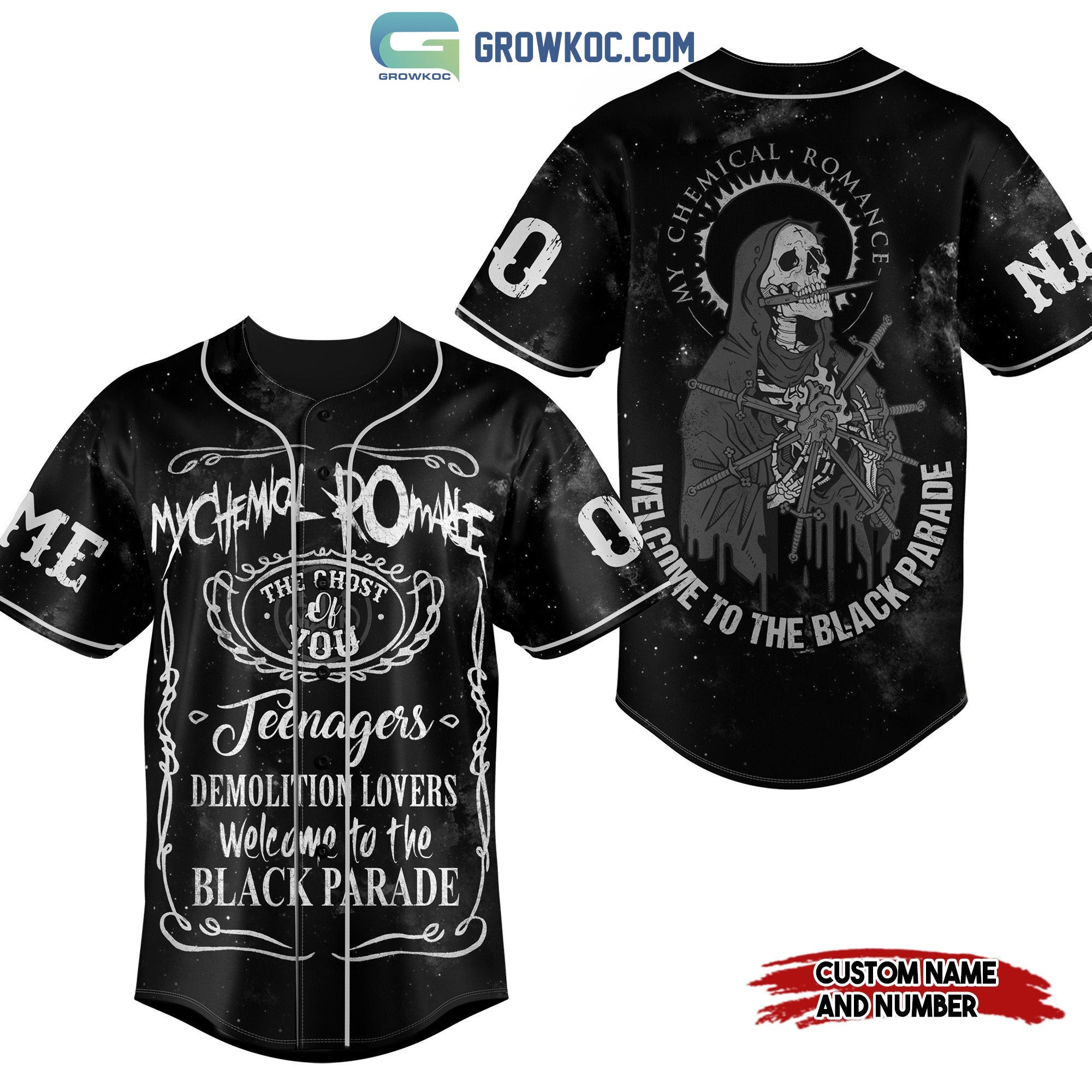 My Chemical Romance Welcome To The Black Parade Personalized Baseball Jersey