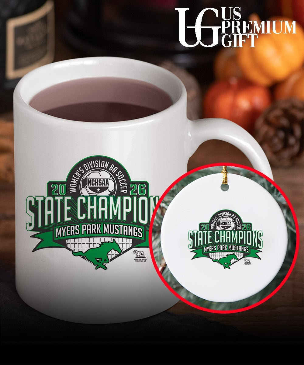 Myers Park Mustangs NCHSAA Women’s Division 8A Soccer State Championship 2026 shirt