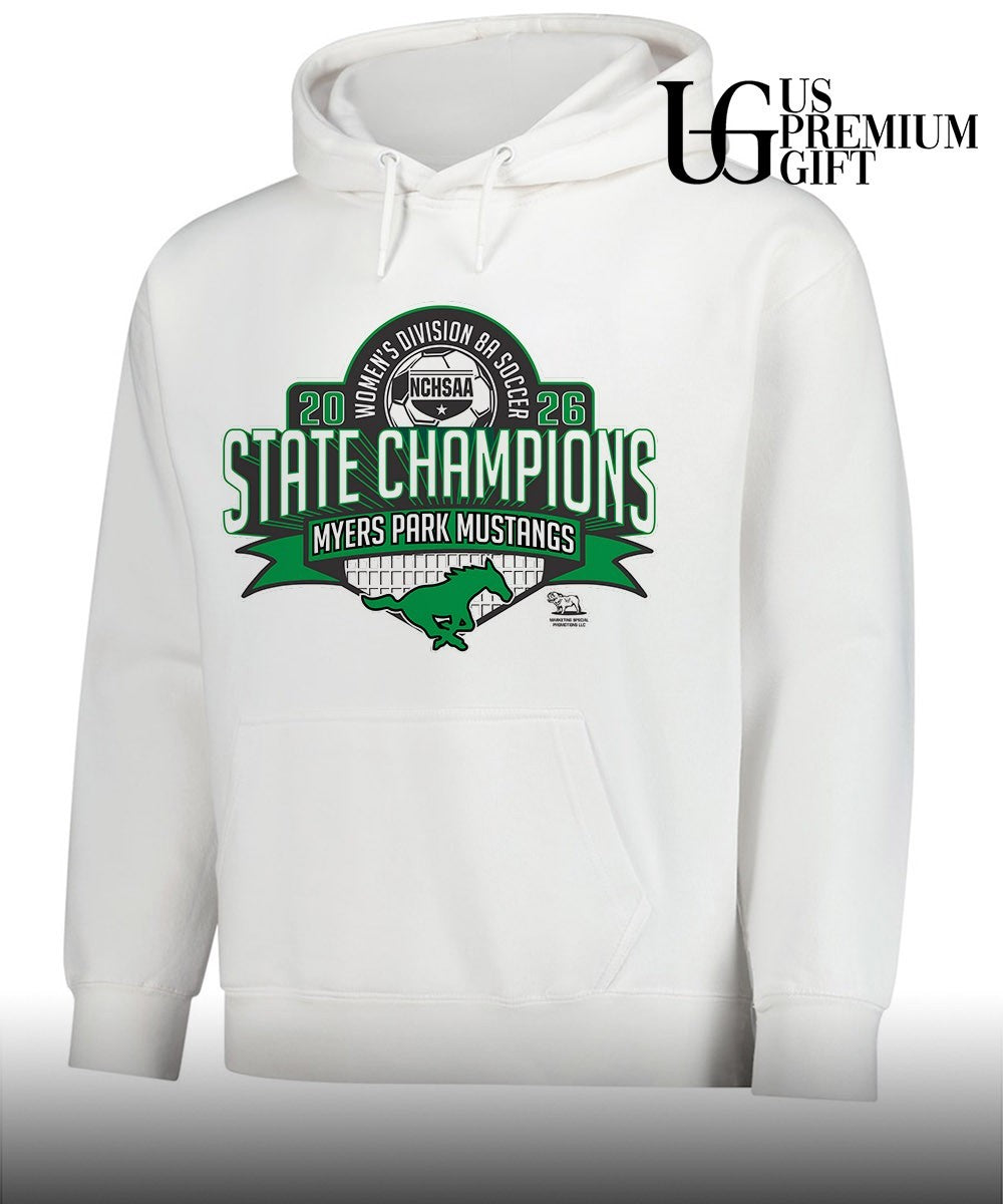 Myers Park Mustangs NCHSAA Women’s Division 8A Soccer State Championship 2026 shirt