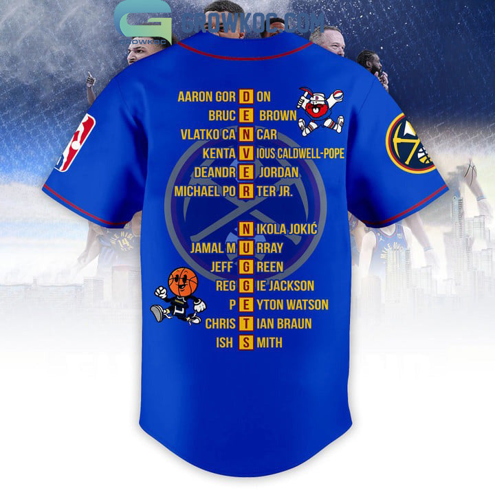 NBA Finals Champions Denver Nuggets Murray Jokic Porter Jr Blue Design Baseball Jersey