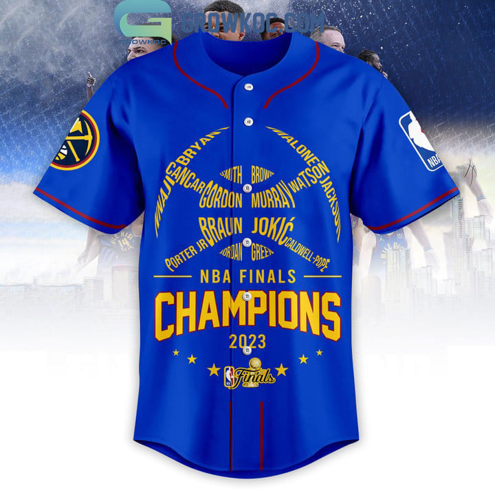 NBA Finals Champions Denver Nuggets Murray Jokic Porter Jr Blue Design Baseball Jersey