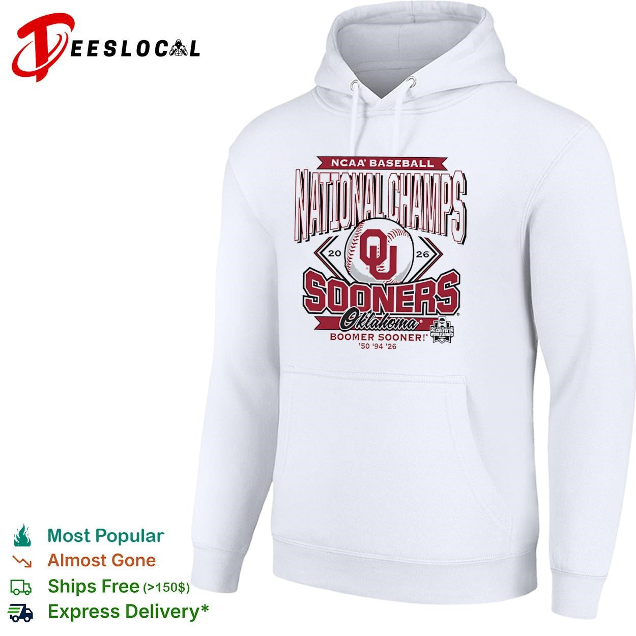 NCAA Baseball National Champs Oklahoma Sooners Boomer Sooner 50 94 26 2026 shirt