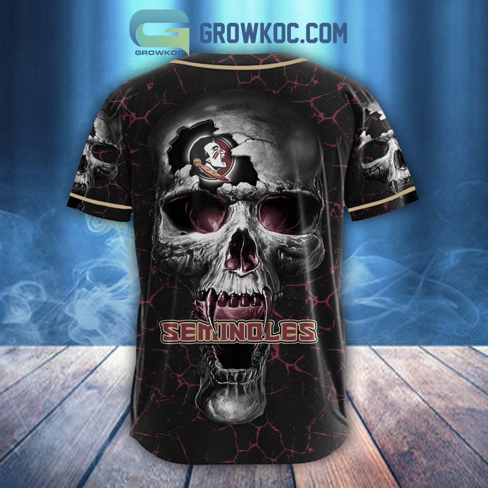 NCAA Florida State Seminoles Personalized Skull Design Baseball Jersey