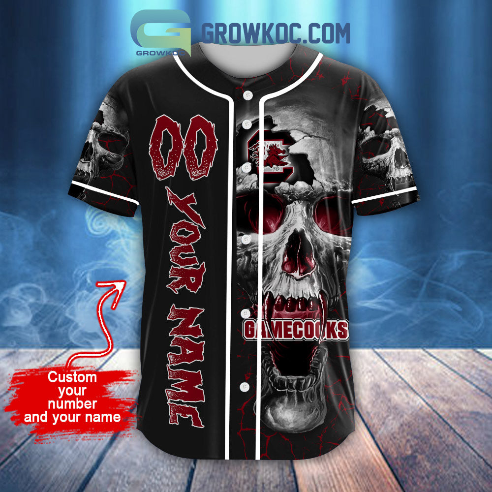 NCAA South Carolina Gamecocks Personalized Skull Design Baseball Jersey