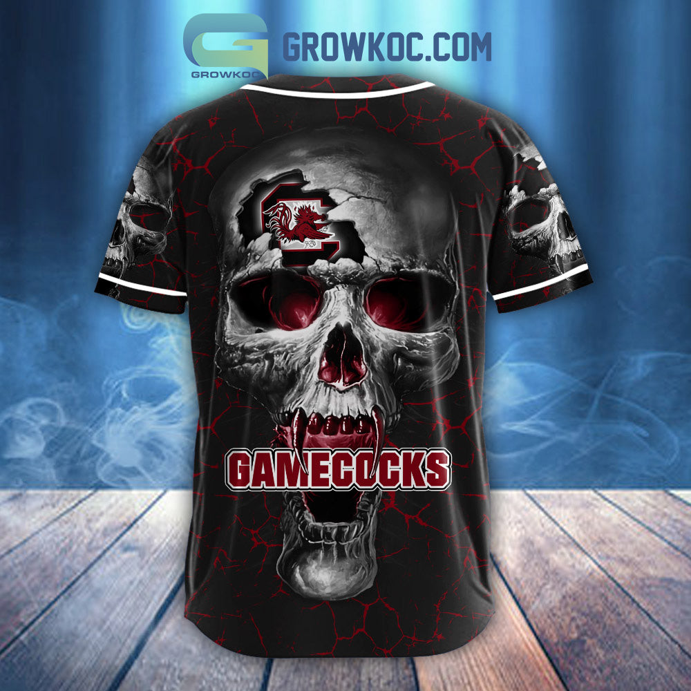NCAA South Carolina Gamecocks Personalized Skull Design Baseball Jersey