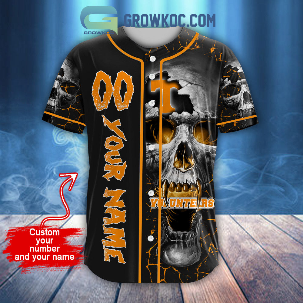 NCAA Tennessee Volunteers Personalized Skull Design Baseball Jersey