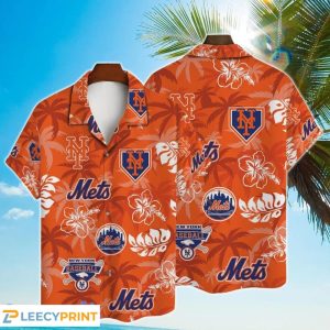 NY Mets Hawaiian Shirt Major League Baseball Tropical Floral 2024