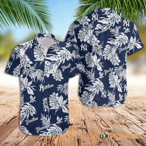 NY Yankees Hawaiian Shirt New York Yankees Tropical Flower, Yankees Hawaiian Shirt