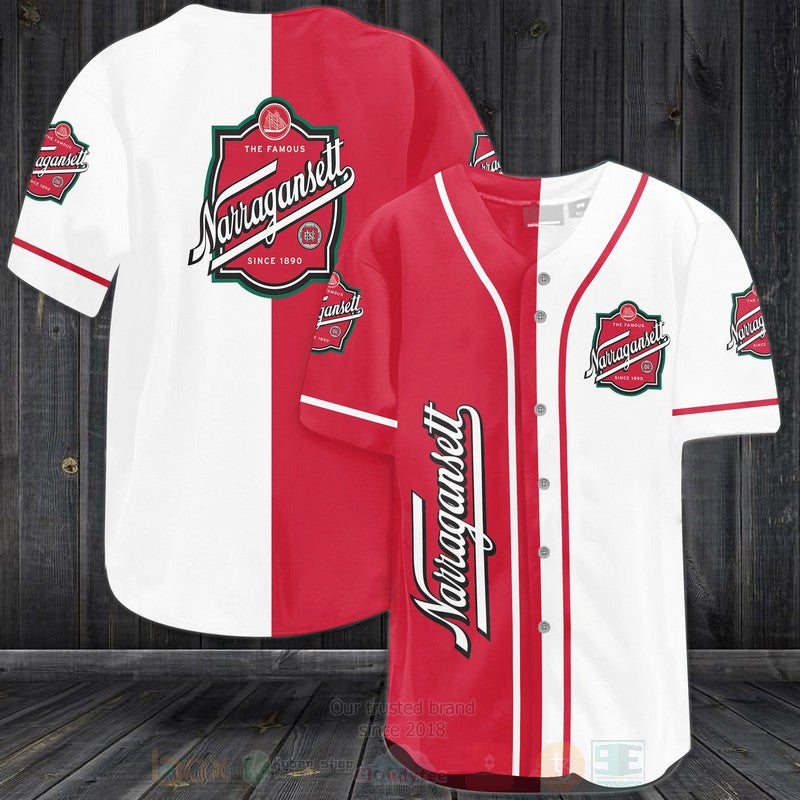 FASHION Narragansett Brewing Baseball Jerseys Botton Shirt
