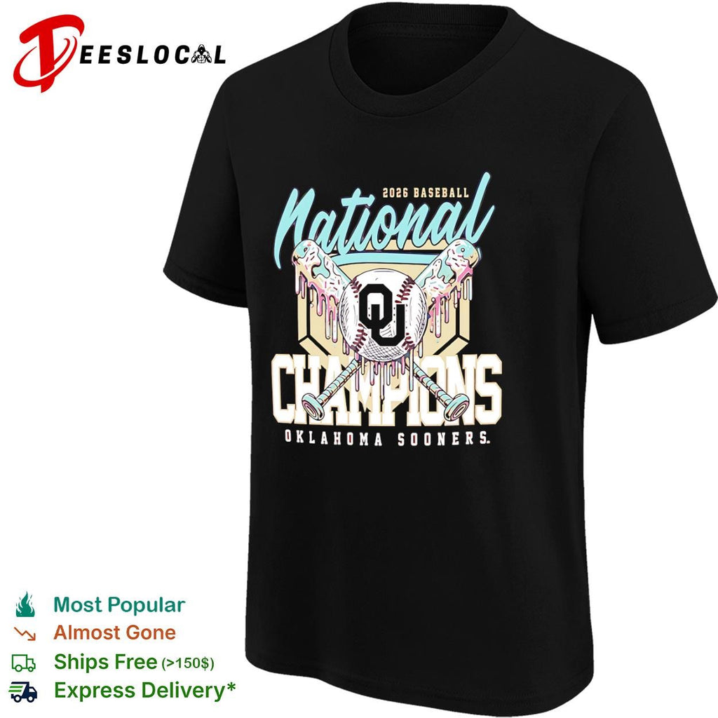 National Champions 2026 Oklahoma Sooners Baseball Melting Ice Cream shirt