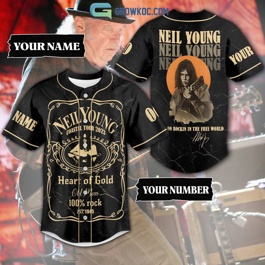 Neil Young Coastal Tour 2023 Keep On Rockin In The Free World Personalized Baseball Jersey