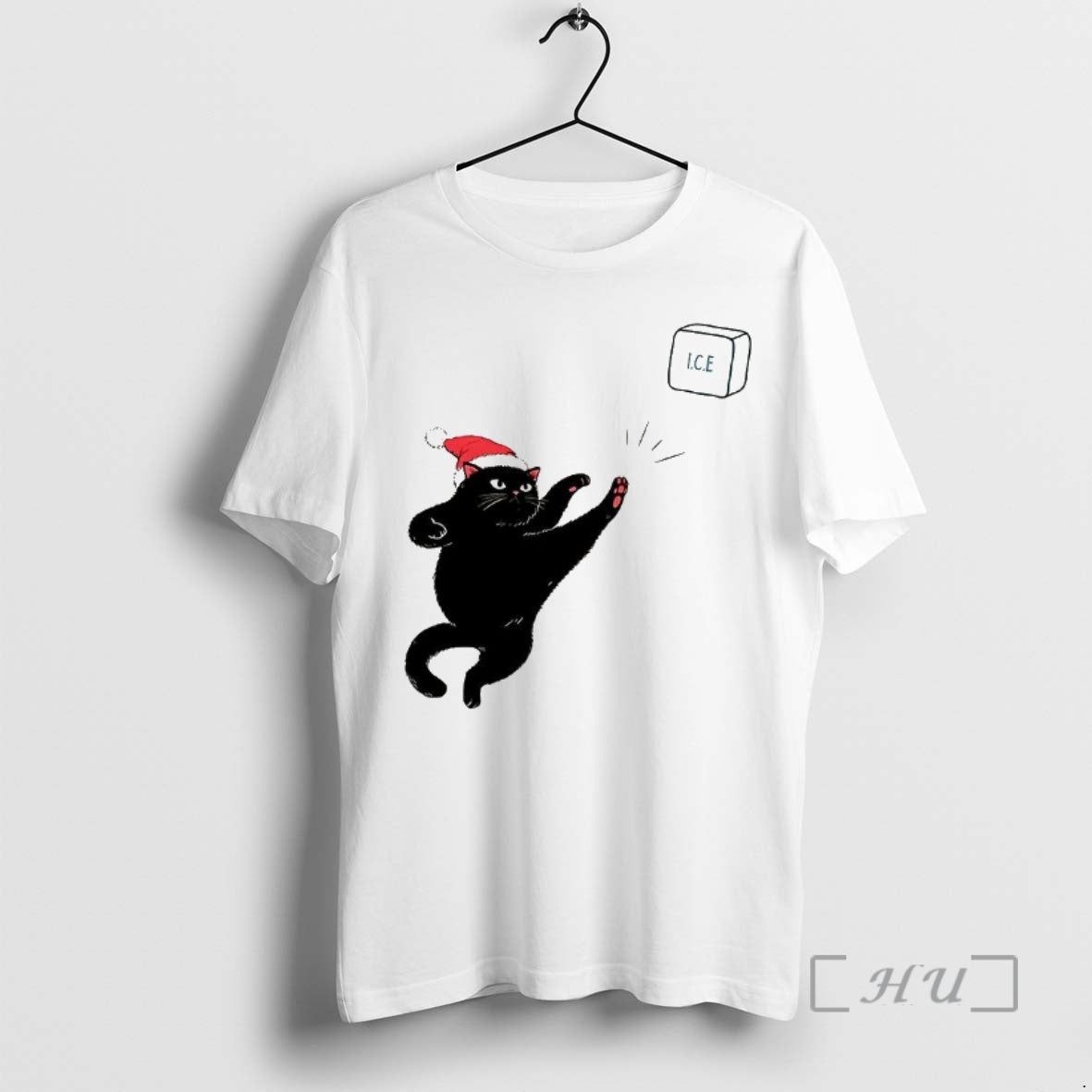 New Black Cat Christmas Abolish Ice Fuck Ice Caricature T-Shirts, Hoodie, Sweatshirt | InkRitualCo.com
