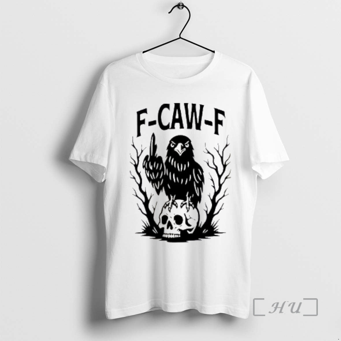 New F Caw F Gothic Raven Middle Finger T-Shirts, Hoodie, Sweatshirt | InkRitualCo.com