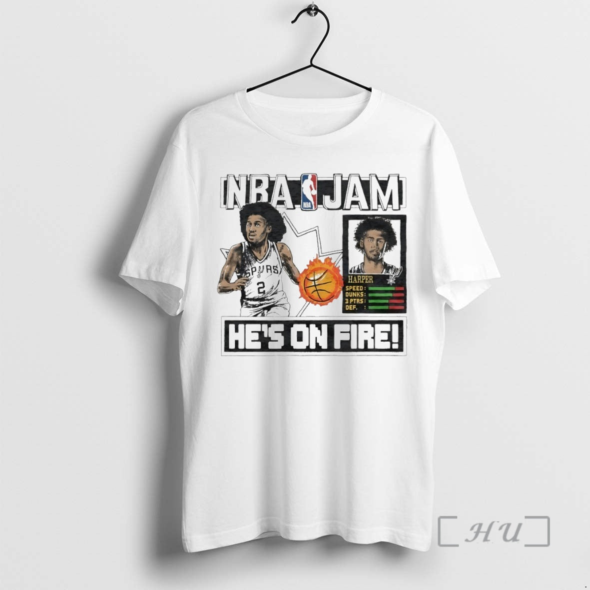 New Nba Jam San Antonio Spurs Dylan Harper Hes On Fire Circle Premium T Shirts Hoodie, Sweatshirt | InkRitualCo.com