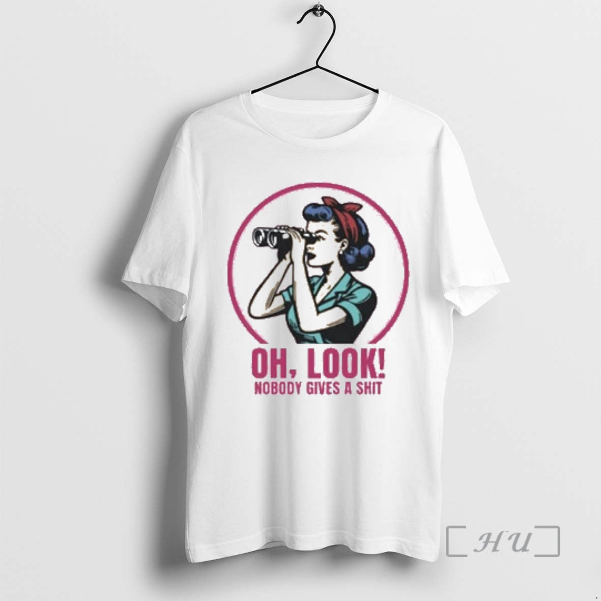 New Oh Look Nobody Gives A Shit Circle White T-Shirts, Hoodie, Sweatshirt | InkRitualCo.com