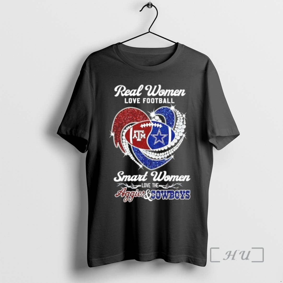 New Real Women Love Football Smart Women Love The Texas Am And Dallas Diamond Heart T-Shirts, Hoodie, Sweatshirt