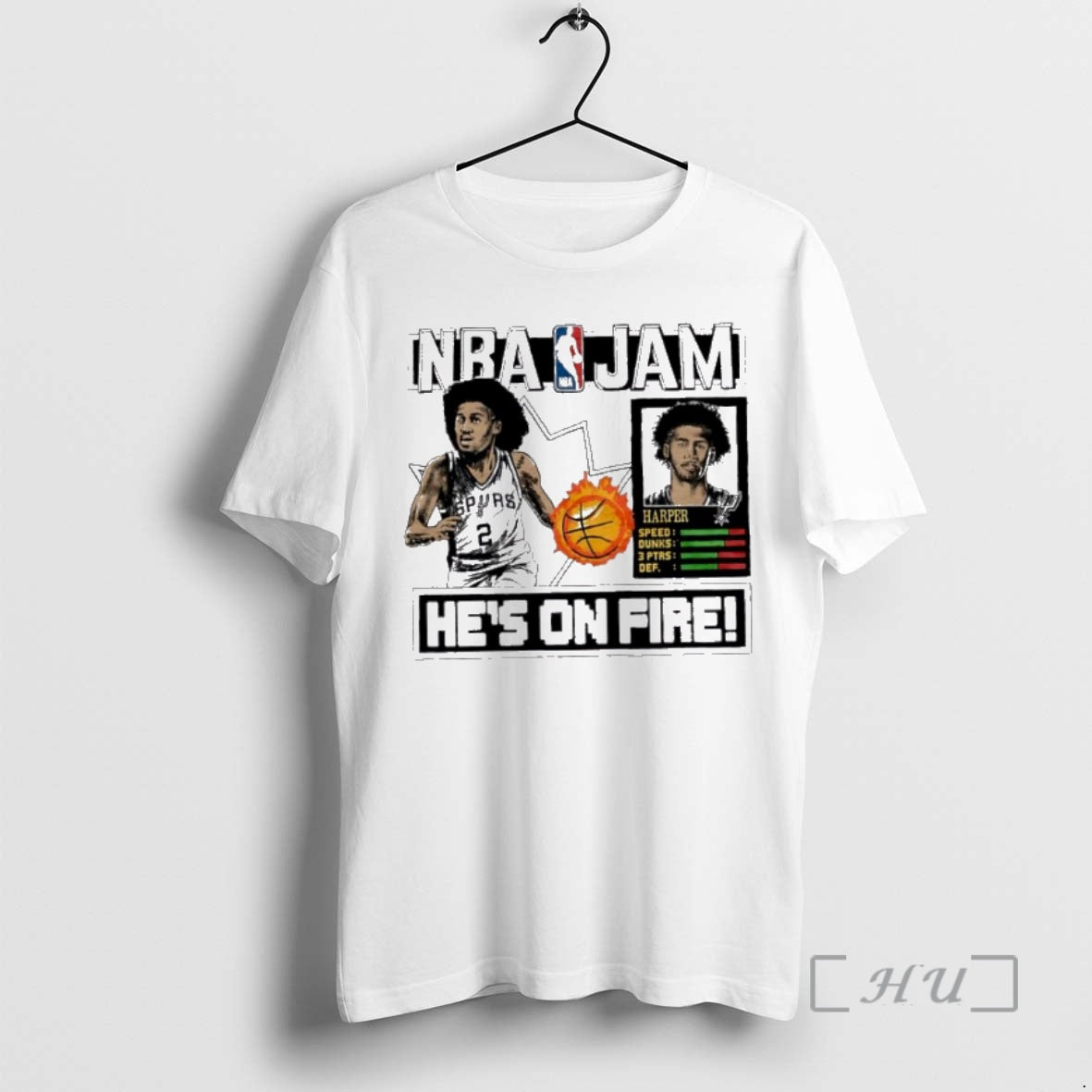 New San Antonio Spurs Nba Jam Dylan Harper Hes On Fire Premium T Shirts Sweater Hoodie, Sweatshirt | InkRitualCo.com