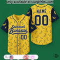 New Savannah Bananas Full Printed Baseball Jersey Shirt Yellow