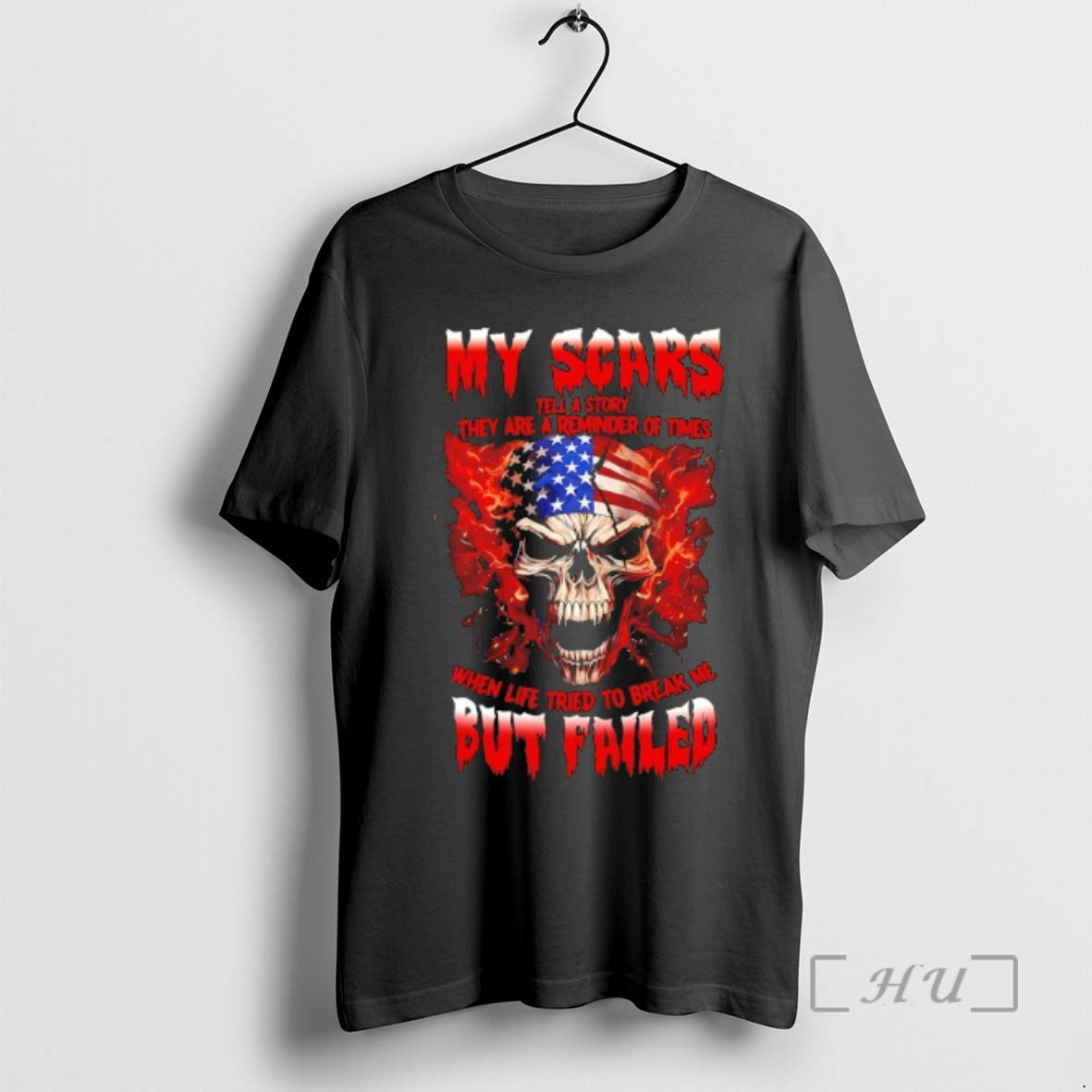 New Skull American Flag My Scars Tell A Story They Are A Reminder Of Times T-Shirts, Hoodie, Sweatshirt | InkRitualCo.com