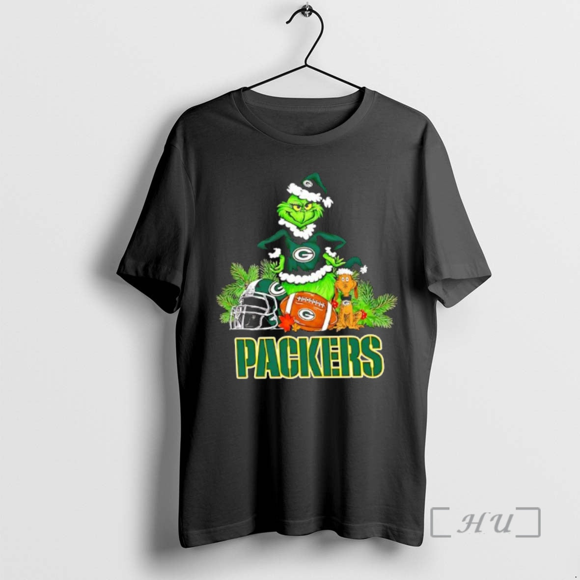 New The Grinch And Max Green Bay Packers Christmas Helmet Items Premium T Shirts Sweater Hoodie, Sweatshirt | InkRitualCo.com