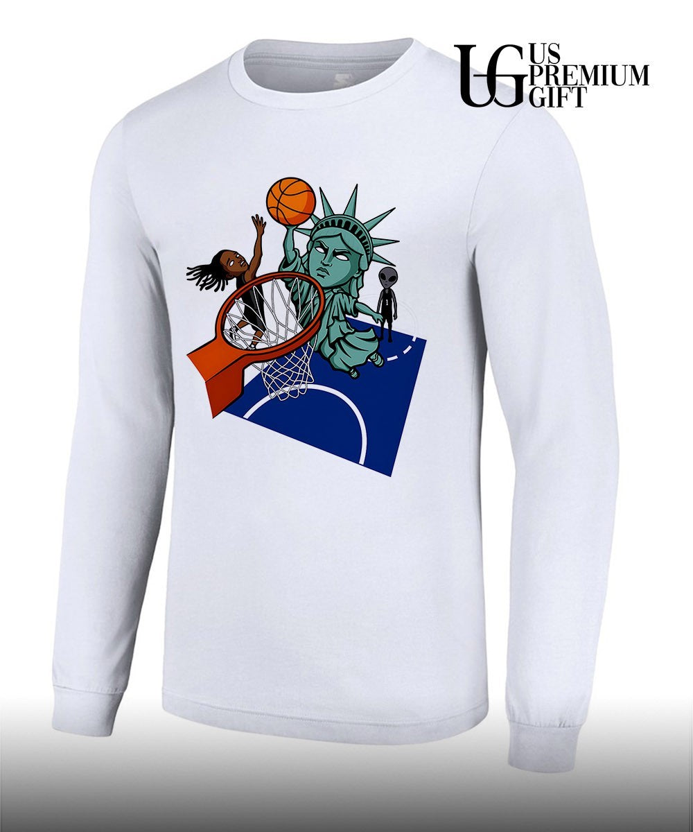 New York Liberty Alien basketball slam dunk shirt
