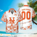 New York Mets MLB Flower Pattern Summer 3D Hawaiian Shirt Personalized, New York Mets Hawaiian Shirt