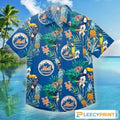 New York Mets MLB Mens Floral Hawaiian Shirt, Mets Hawaiian Shirt