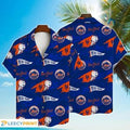 New York Mets Major League Baseball Simple Pattern 3D Print Hawaiian Shirt For Fans, New York Mets Hawaiian Shirt