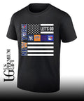 New York Sport Teams Yankees Knicks Giants Rangers American Flag shirt