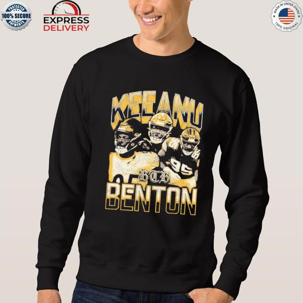 Nick Herbig Wearing A Keeanu Benton Collage Shirt