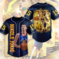 Nikola Jokic 15 NBA Finals MVP Season 2023 Navy Design Baseball Jersey