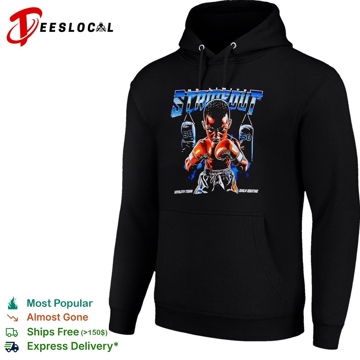 No Limits Strikeout Vitality Train Daily Routine Punching Bag Boxing Combat shirt
