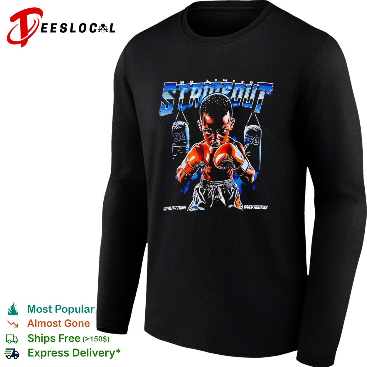 No Limits Strikeout Vitality Train Daily Routine Punching Bag Boxing Combat shirt