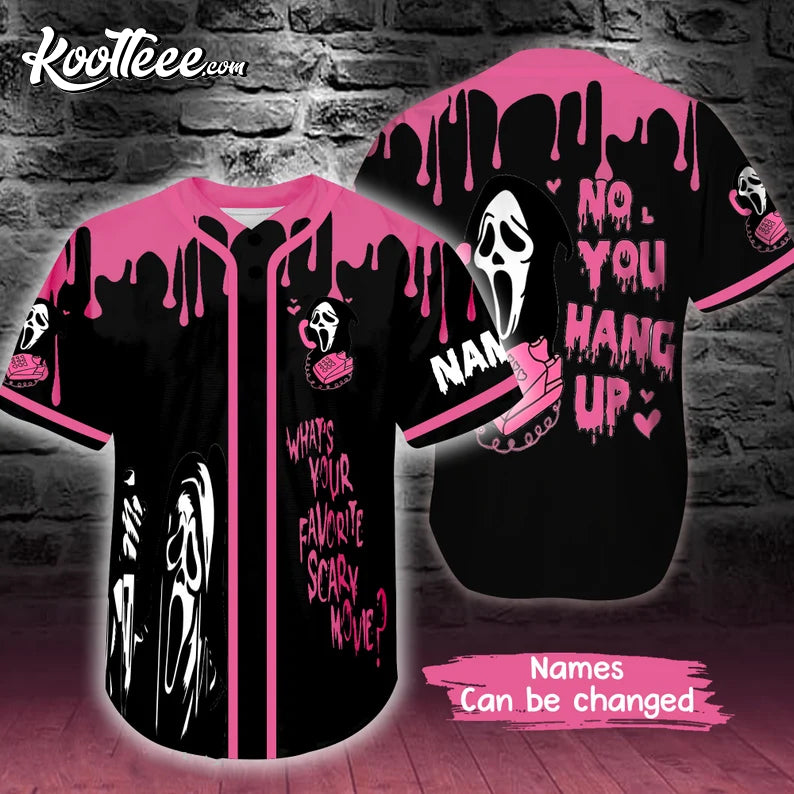 No You Hang Up Ghost Face Halloween Custom Baseball Jersey