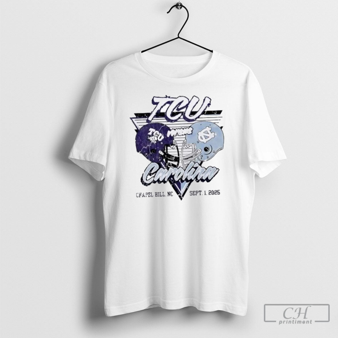 North Carolina Tar Heels Vs Tcu Horned Frogs 2025 Football Helmet T-Shirts, Hoodie, Sweatshirt | InkRitualCo.com