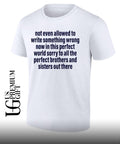 Not even allowed to write something wrong now in this perfect world shirt