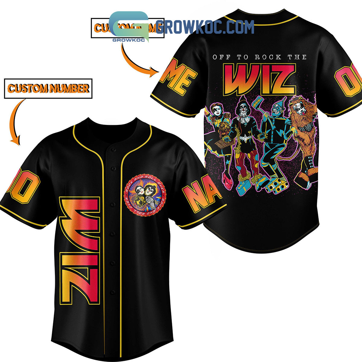 Off To Rock The Wiz Personalized Baseball Jersey