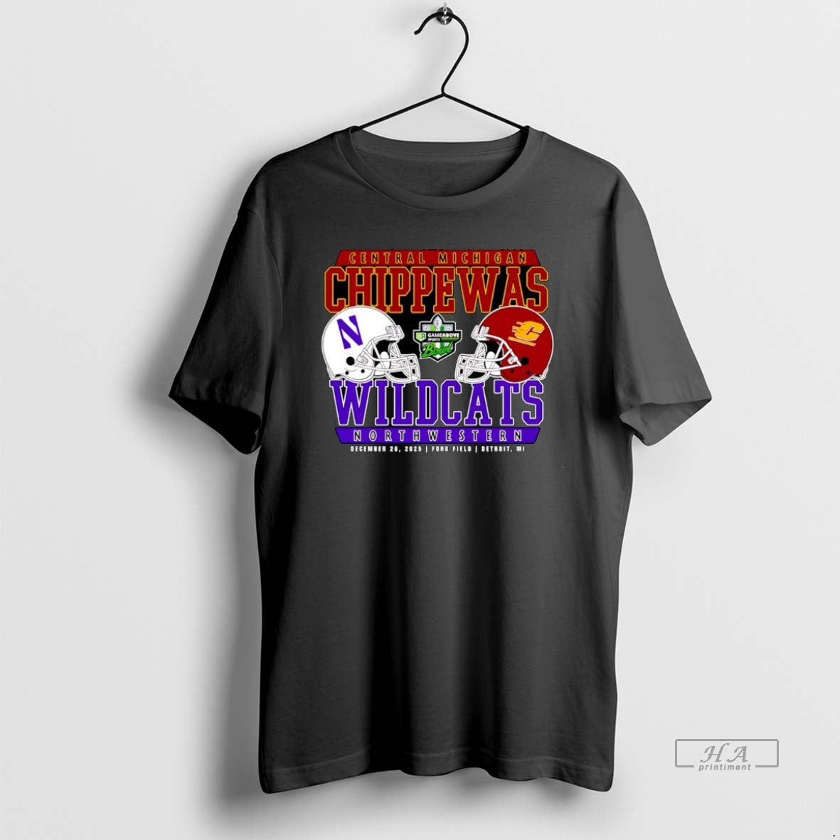 Official 2025 Gameabove Sports Bowl Dueling Central Michigan Chippewas Vs Wildcats Northwestern Christmas T-Shirts,...