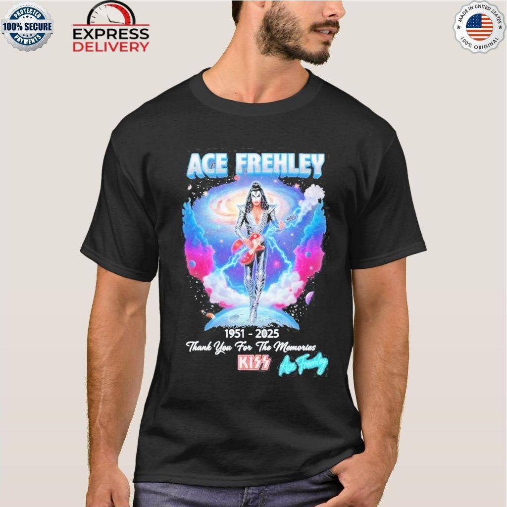 Ace Frehley 1951-2025 Thank You For The Memories Signature Shirt