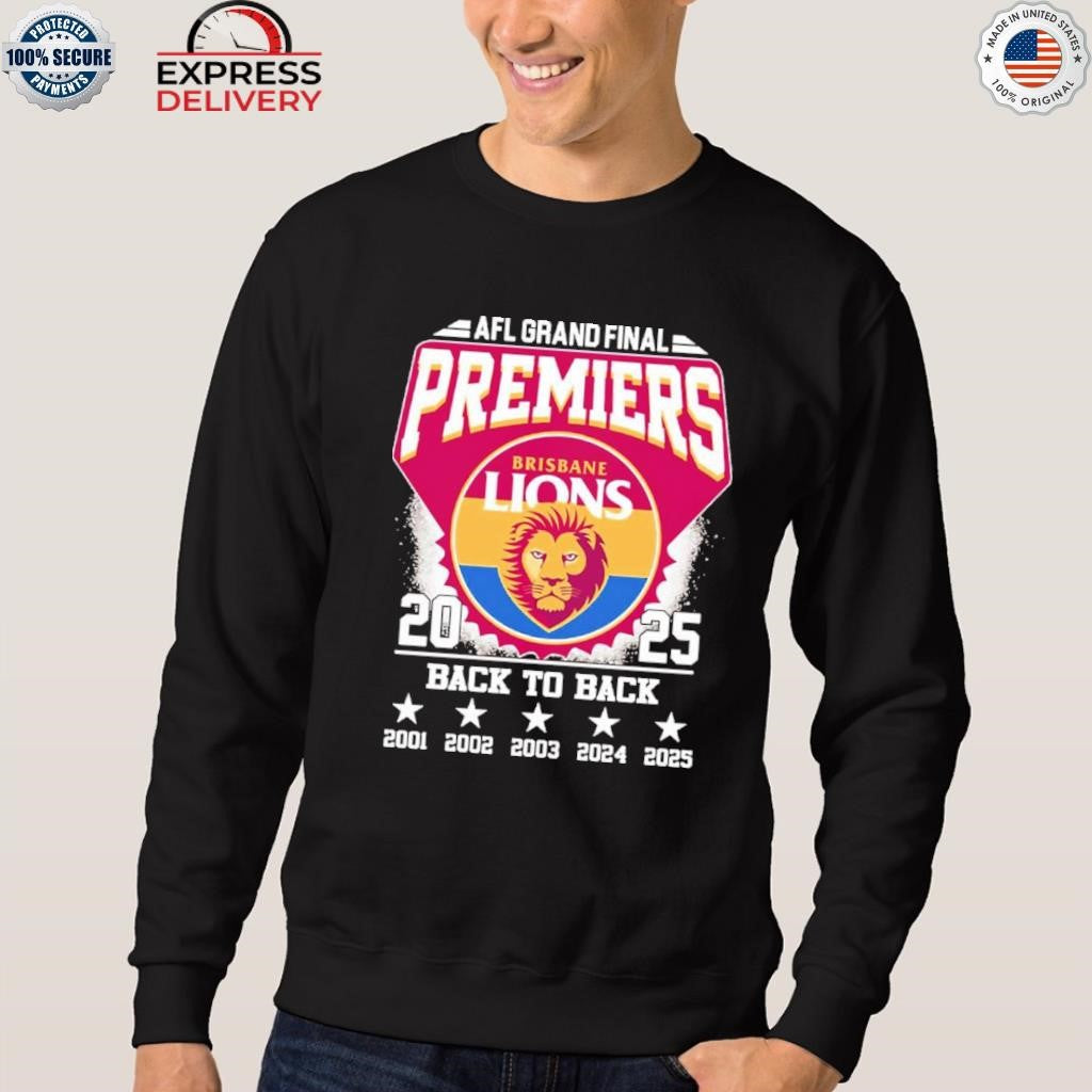 Afl Grand Final Premiers Brisbane Lions 2025 Back To Back Shirt