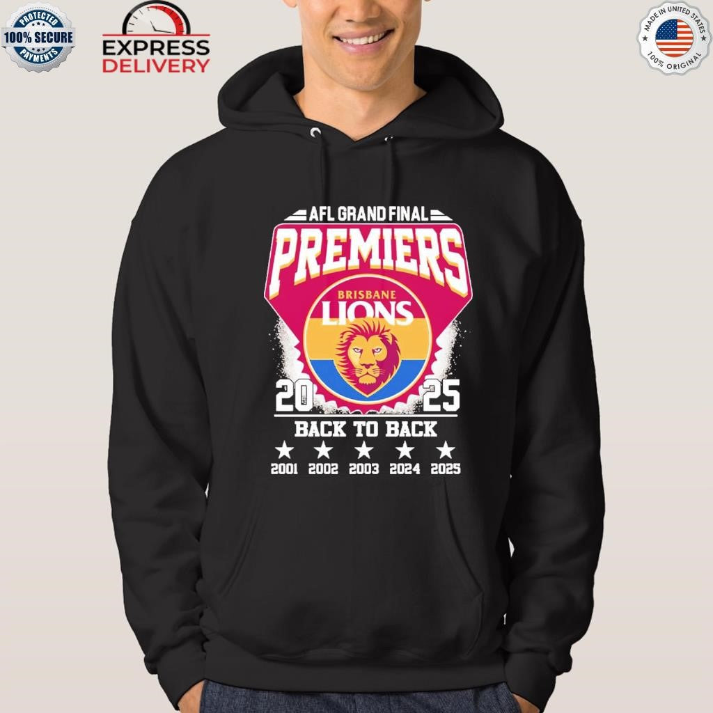 Afl Grand Final Premiers Brisbane Lions 2025 Back To Back Shirt