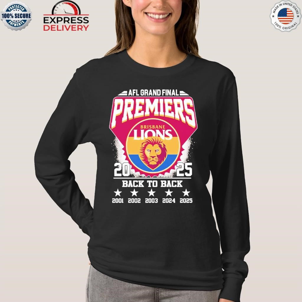 Afl Grand Final Premiers Brisbane Lions 2025 Back To Back Shirt