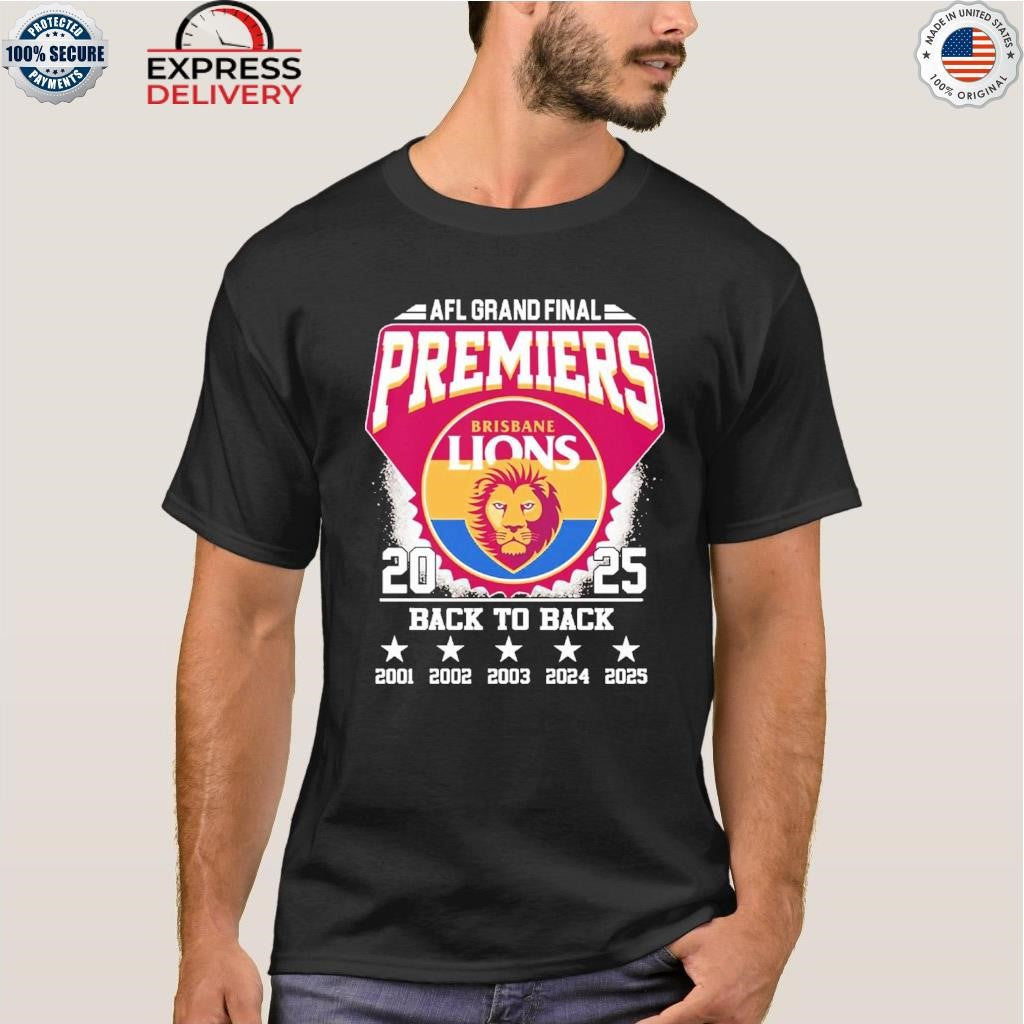 Afl Grand Final Premiers Brisbane Lions 2025 Back To Back Shirt